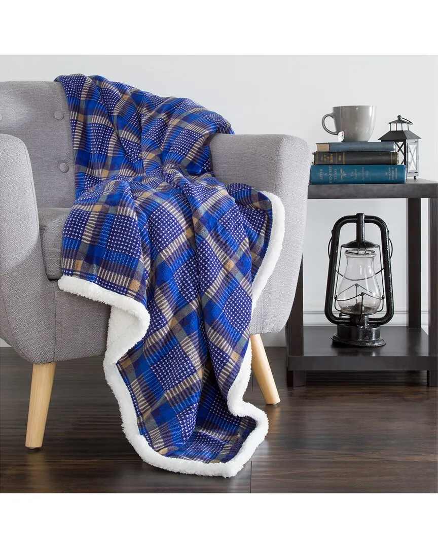 Fleece Sherpa Throw Blanket - Beige, Polyester