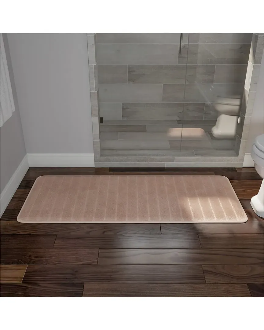 Memory Foam Long Bath Mat - Beige, Microfiber image