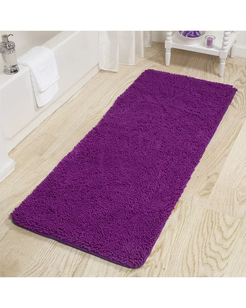 Memory Foam Non-Slip Bath Mat - Purple, Polyester Chenille