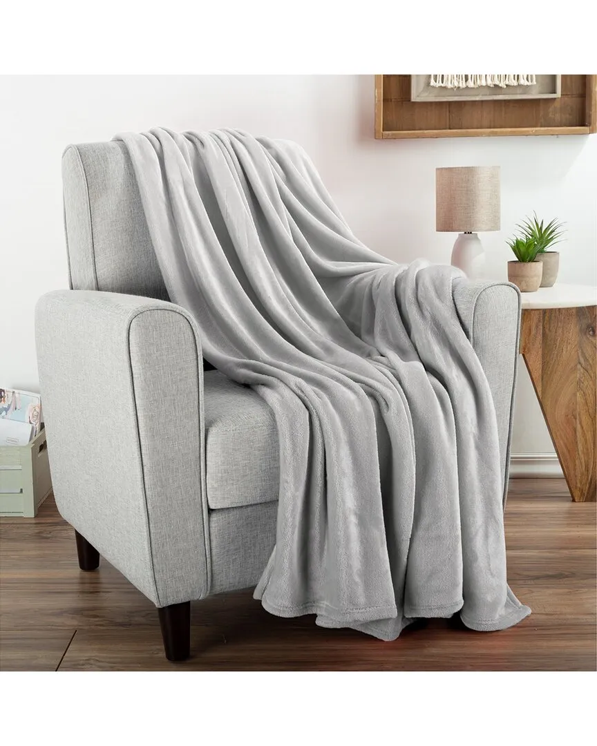 Oversized Fleece Throw Blanket - Grey, Microfiber