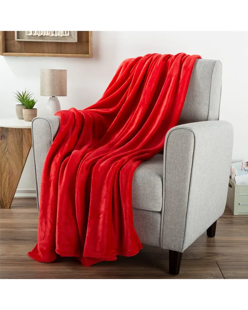 Oversized Fleece Throw Blanket - Red, Microfiber