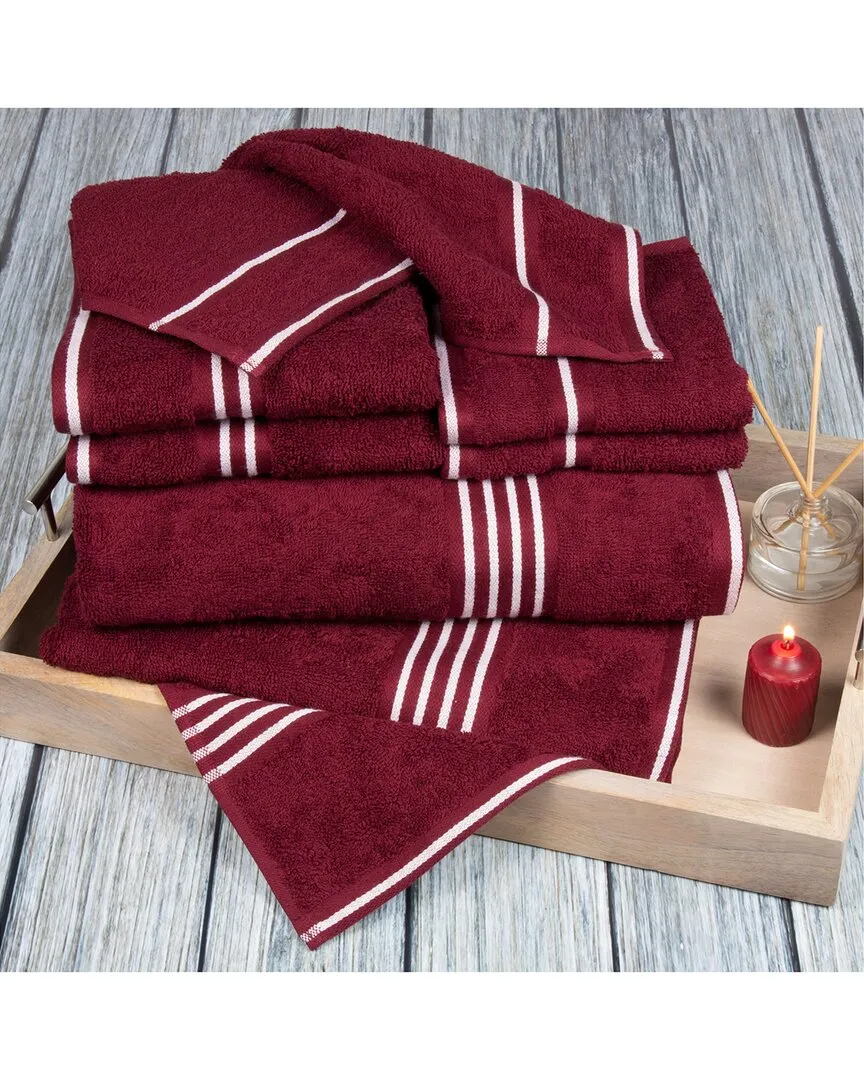 Rio 8-Piece Cotton Towel Set - Burgundy
