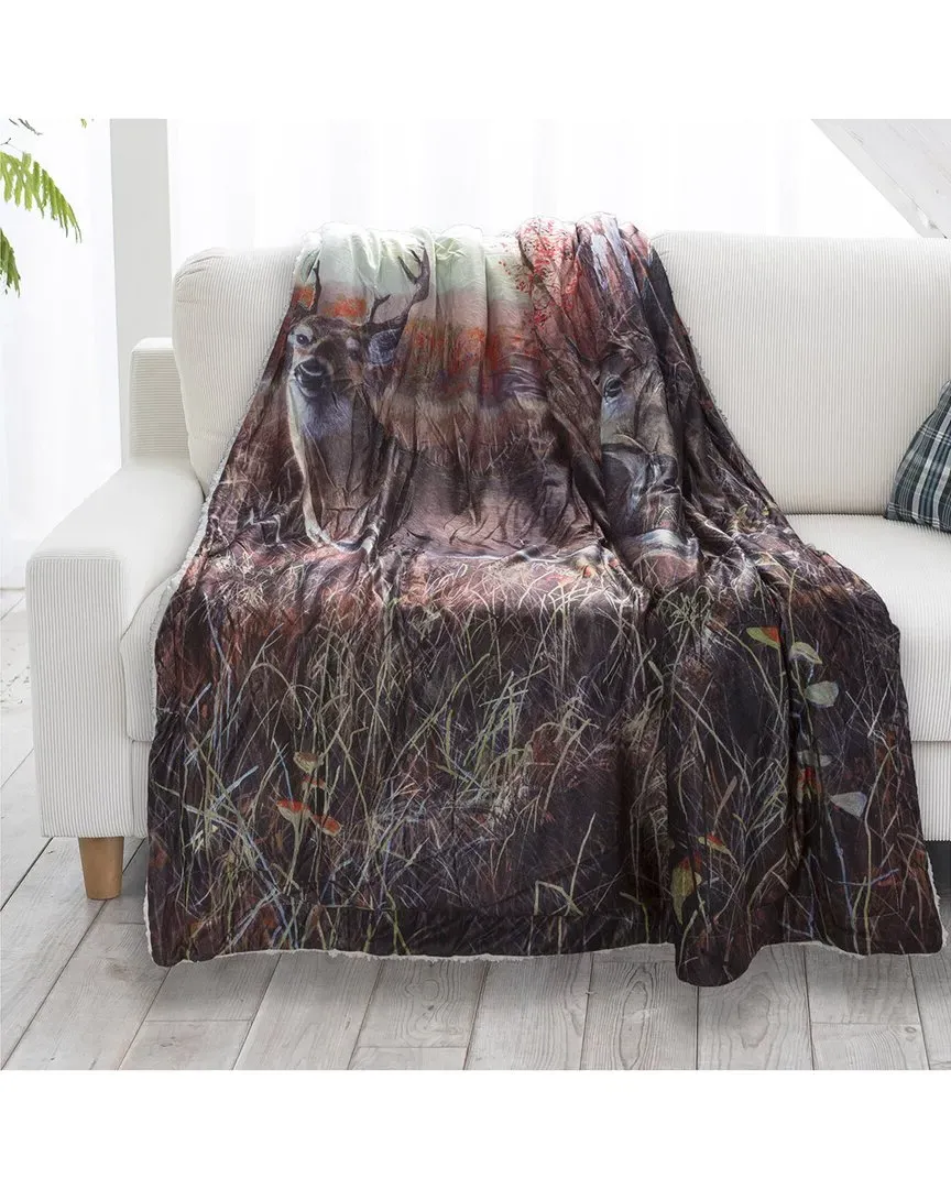 Sherpa Fleece Throw Blanket - Multi, Polyester