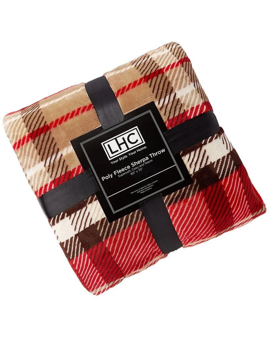Sherpa Plaid Throw Blanket - Brown, Polyester