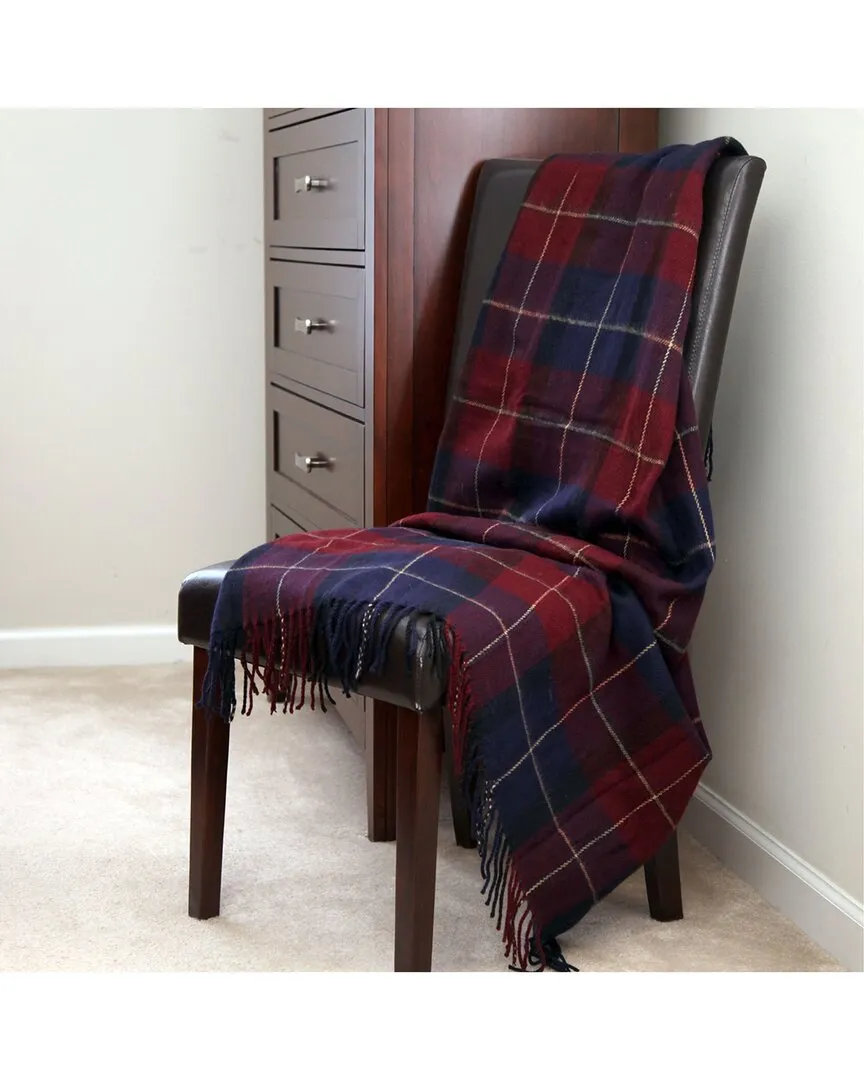 Soft Acrylic Throw Blanket with Tassels - Red