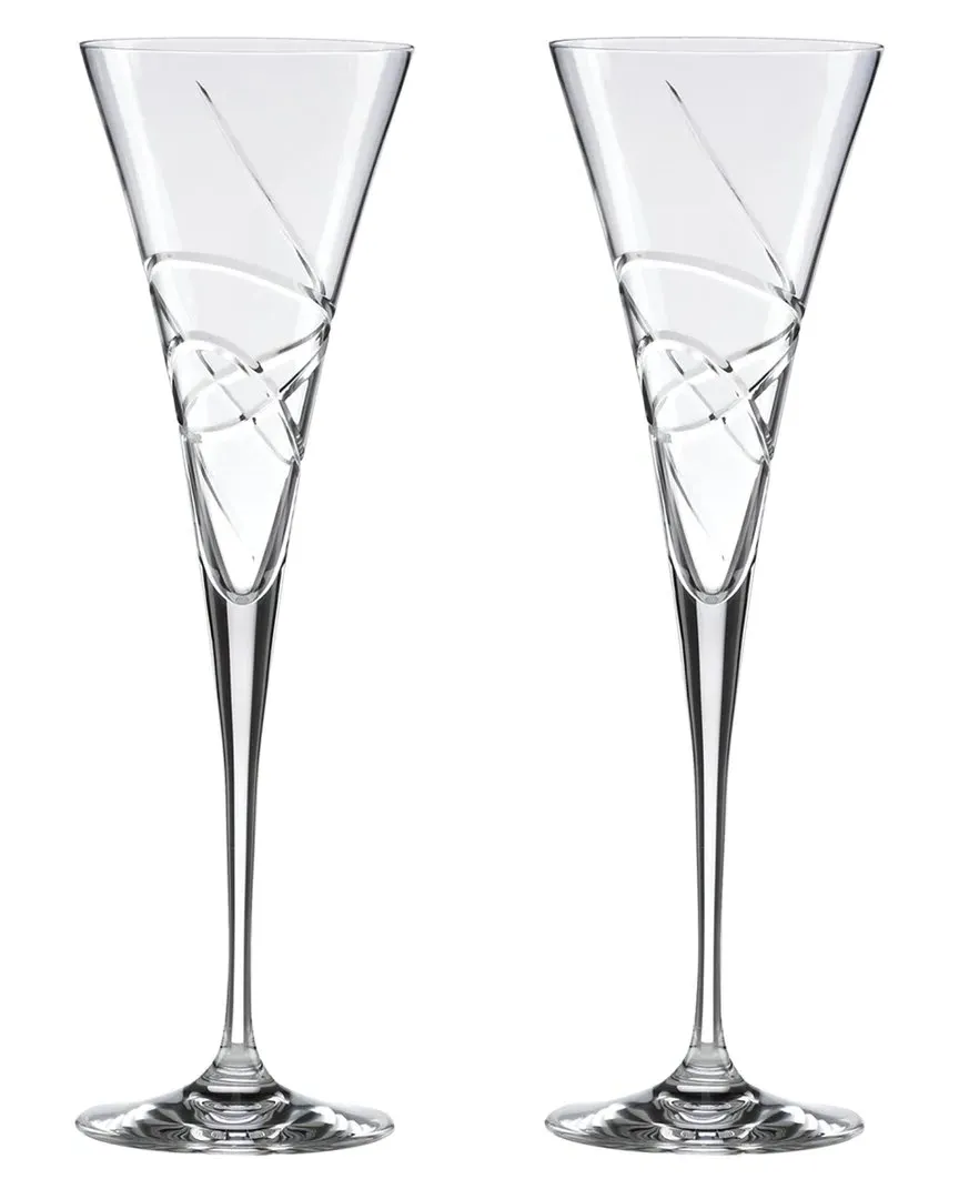 Adorn Crystal 2pc Toasting Flute Set - Clear