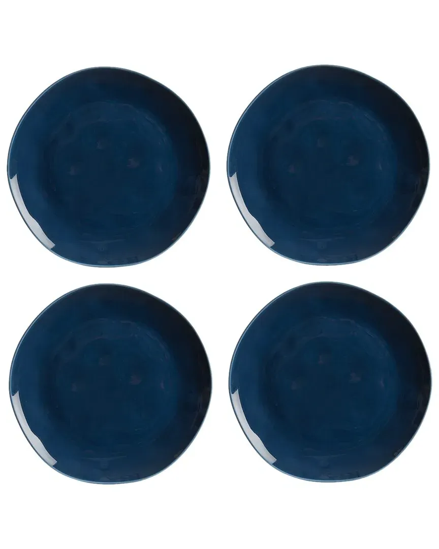 Bay Colors Set of 4 Dinner Plates - Blue, Porcelain