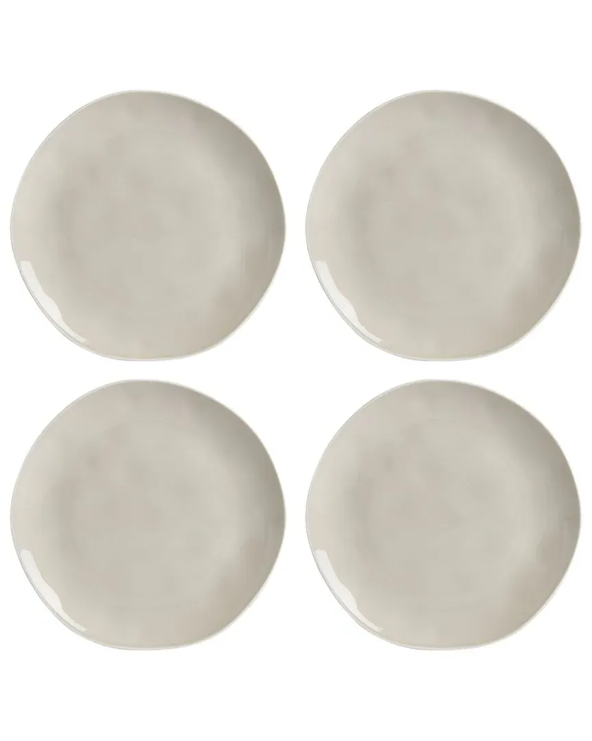 Bay Colors Set of 4 Dinner Plates - Grey, Porcelain