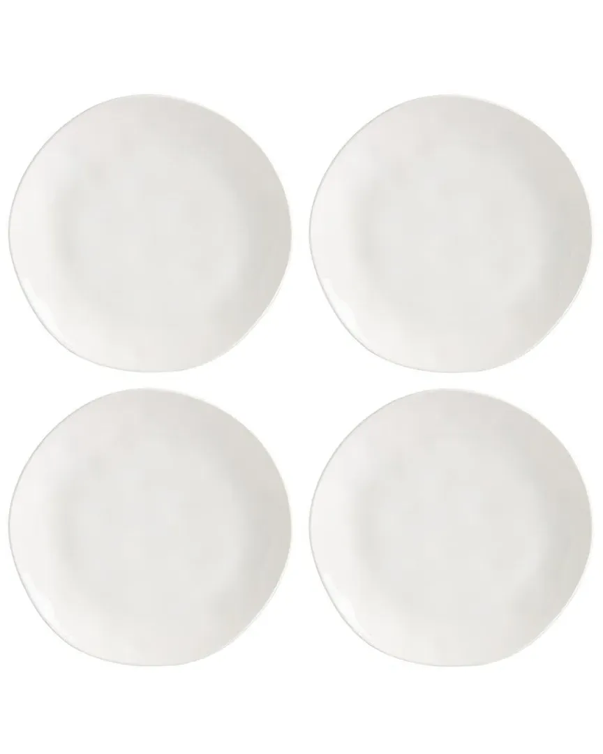 Bay Colors Set of 4 Dinner Plates - White, Porcelain