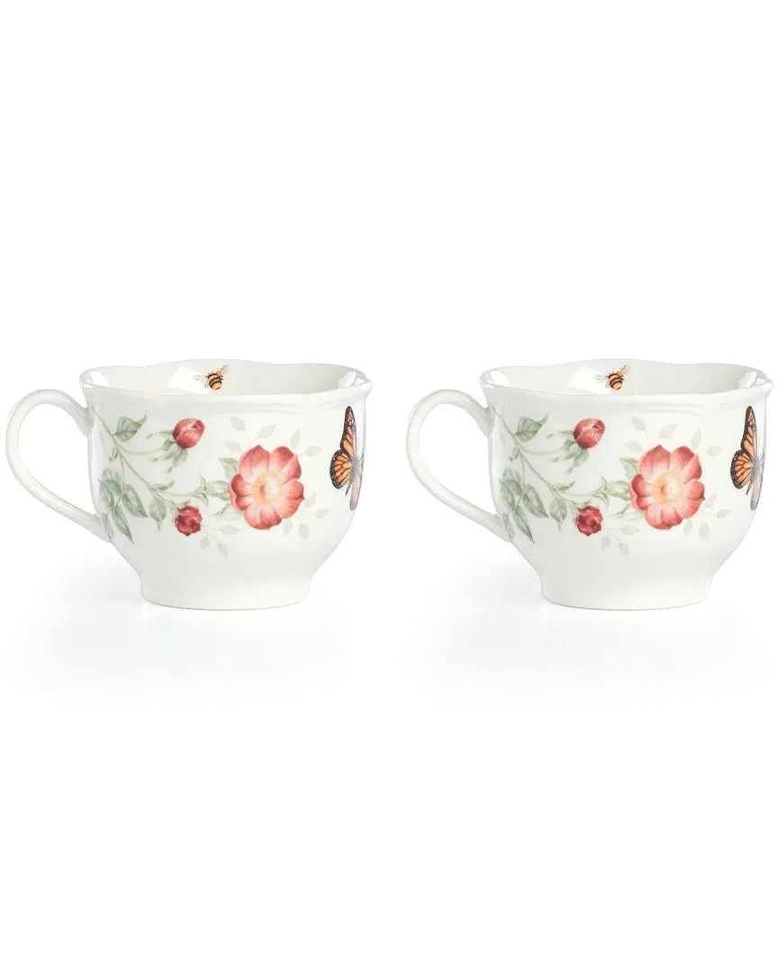 Butterfly Meadow 2Pc Latte Mug Set - Multi, Porcelain image