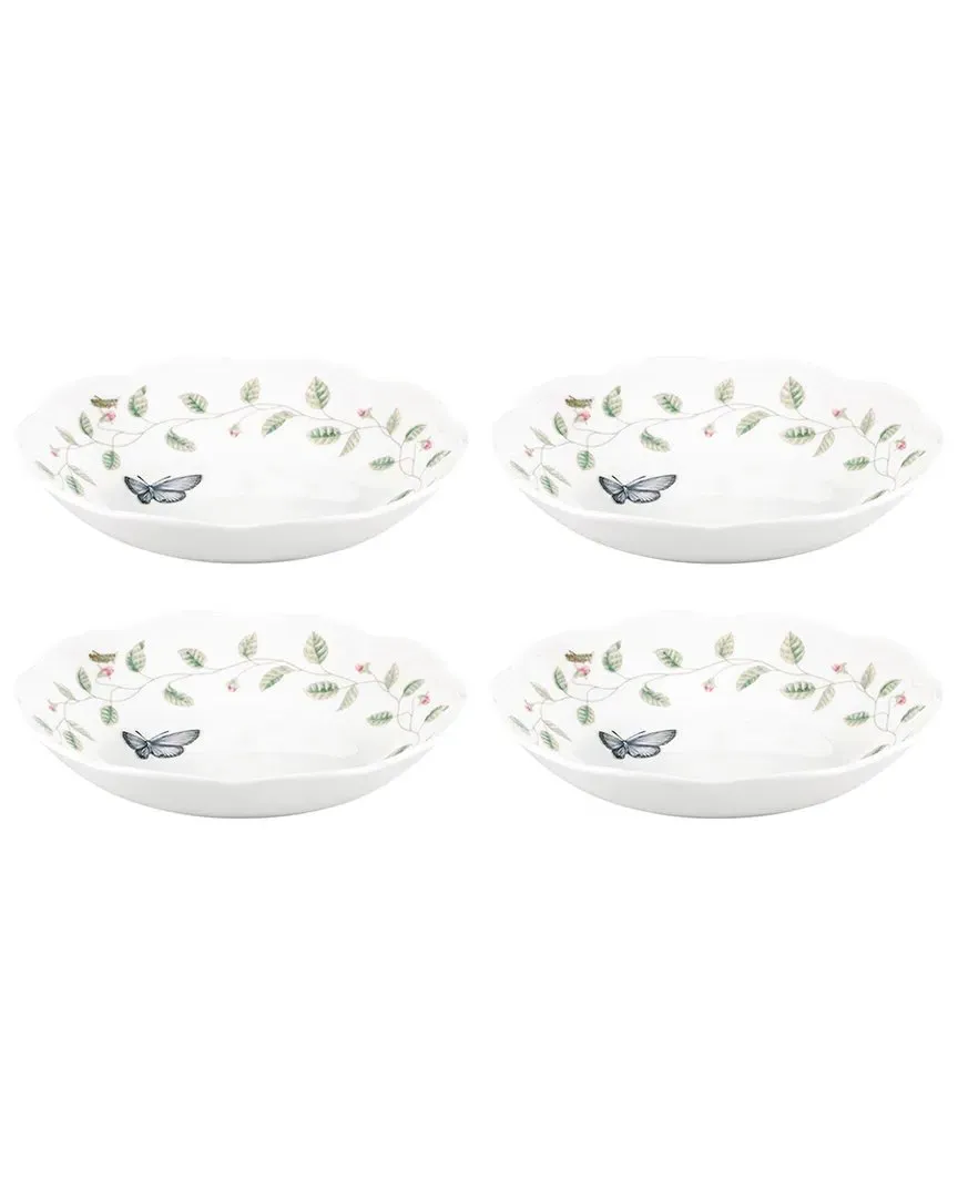 Butterfly Meadow 4-Piece Pasta Bowl Set - White, Porcelain