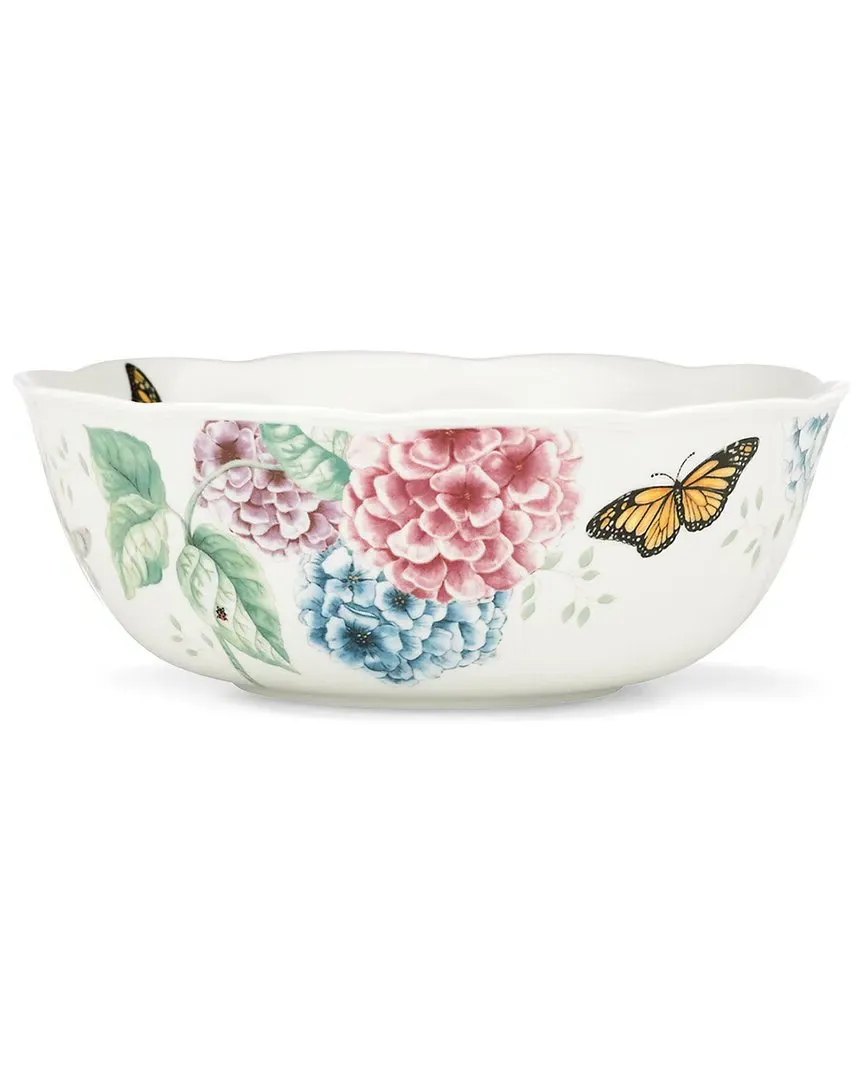 Butterfly Meadow Hydrangea Large Serving Bowl - Multi, Porcelain