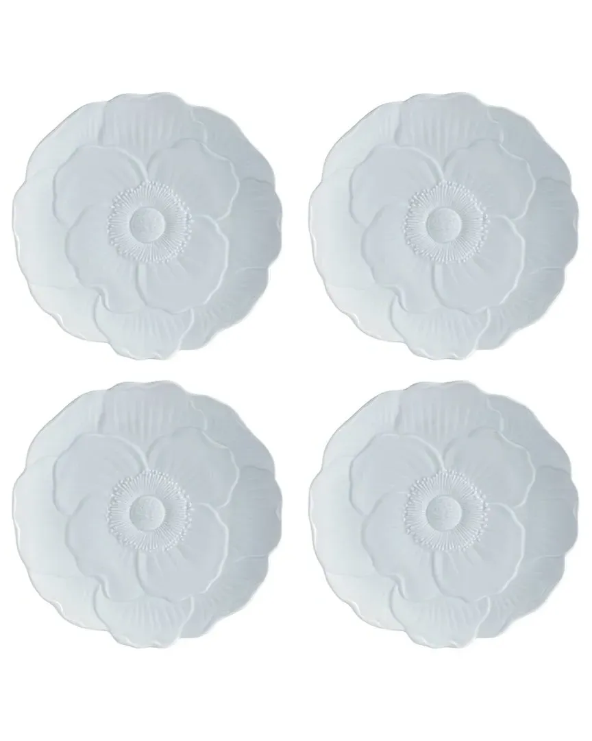 Butterfly Meadow Set of 4 Floral Accent Plates - Blue, Porcelain image