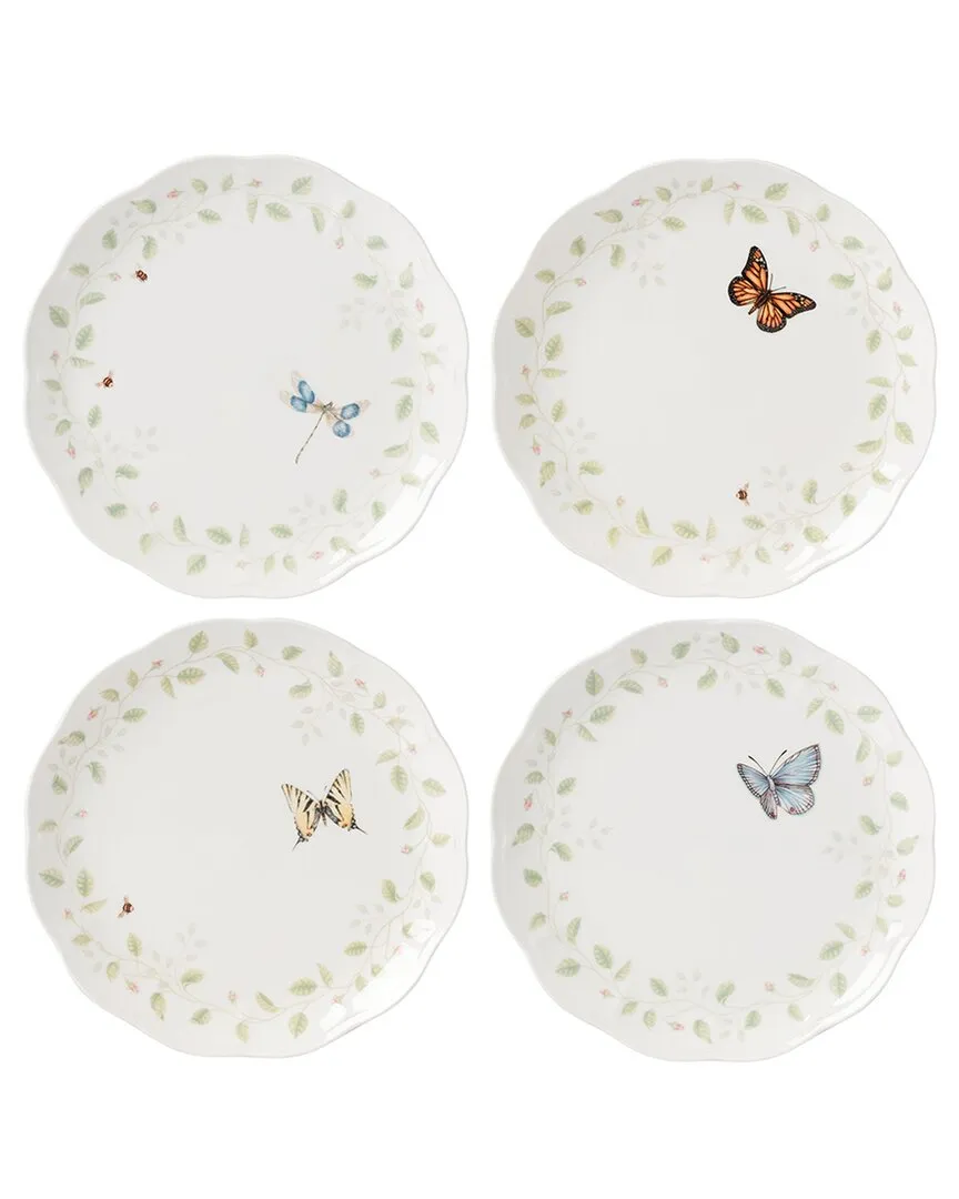 Butterfly Meadow Vines 4-Piece Dinner Plate Set - Porcelain