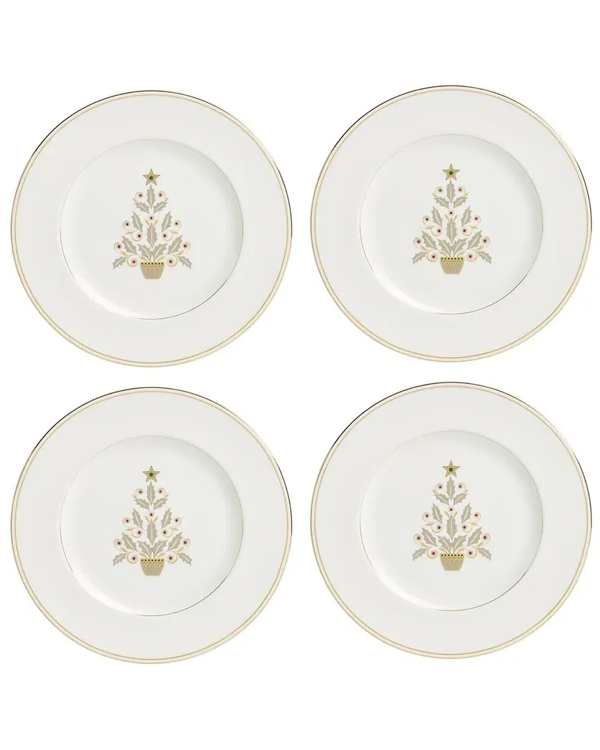 Federal Gold Tree Set of 4 Accent Plates - Ivory, Porcelain image