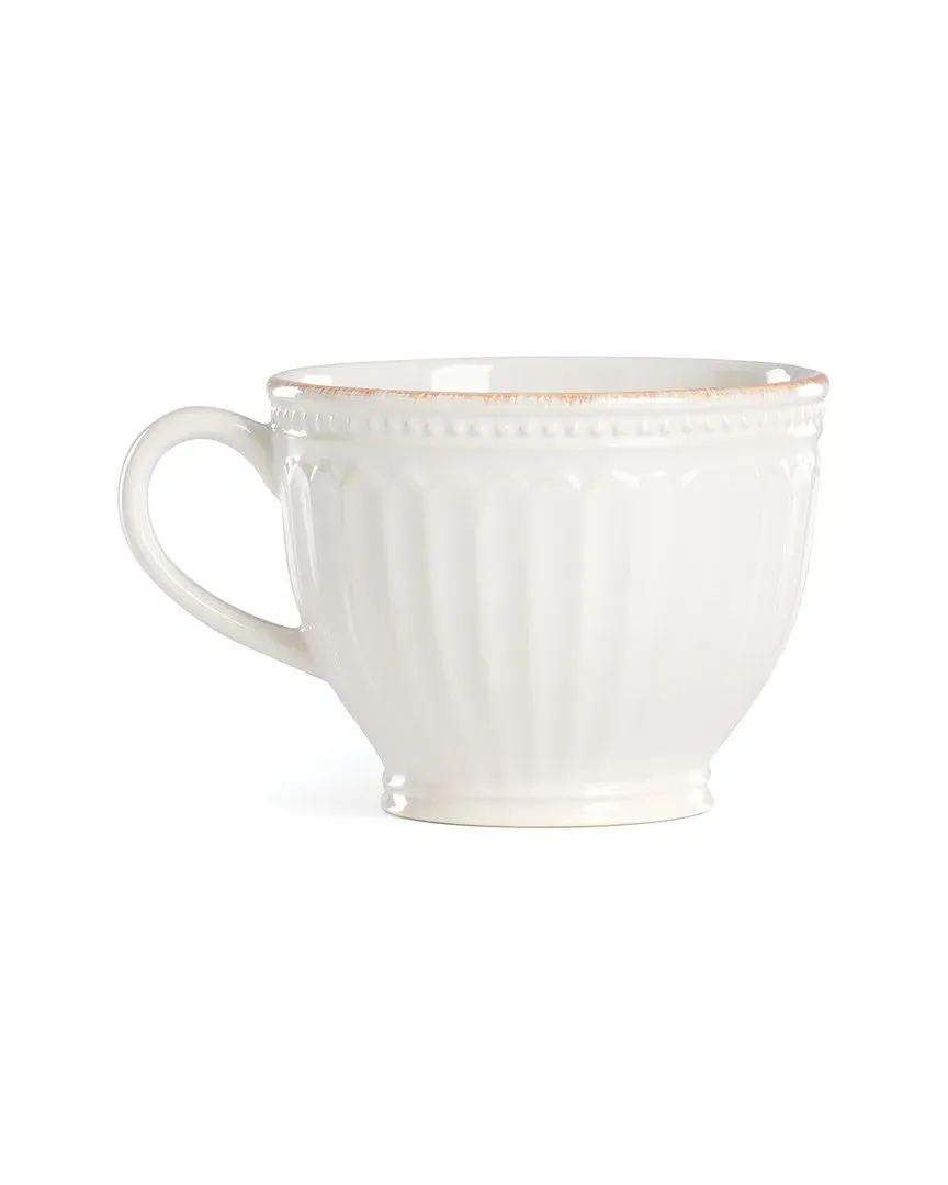 French Perle Groove 2Pc Latte Mug Set - White image