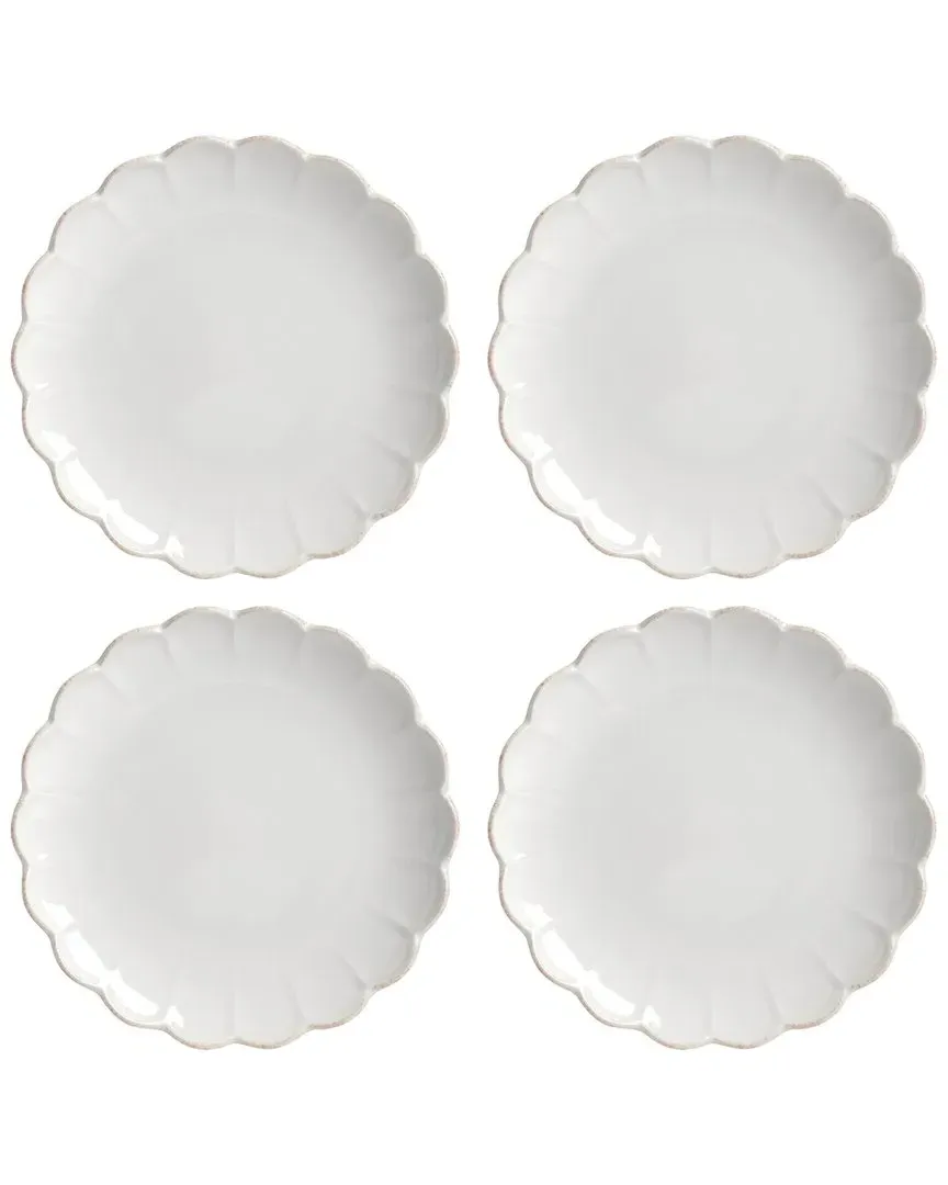 French Perle Scallop 4-Piece Accent Plate Set - White image