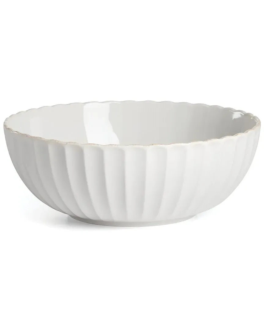French Perle Scallop Serving Bowl - White, Stoneware
