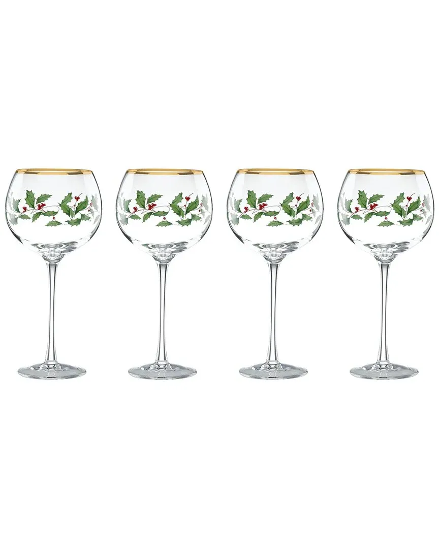 Holiday 4pc Wine Glass Set - Multicolor