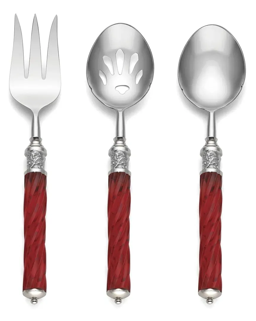 Holiday Jewel 3pc Serving Set - Red, Stainless Steel image