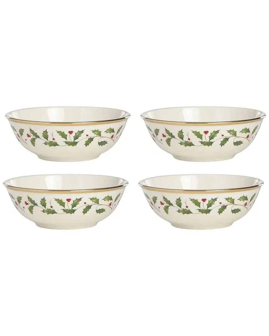 Holiday Set of 4 Place Setting Bowls - White, Porcelain image