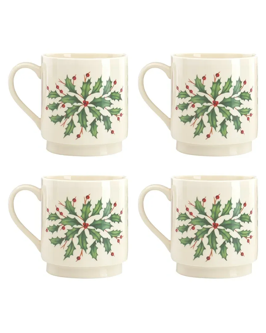 Hosting The Holidays 4pc Stackable Mug Set - Multicolor, Stoneware