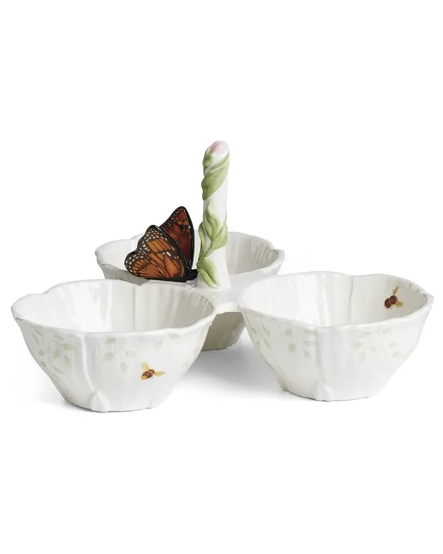 Lenox Butterfly Meadow 3-Section Server - Multicolor, Porcelain image