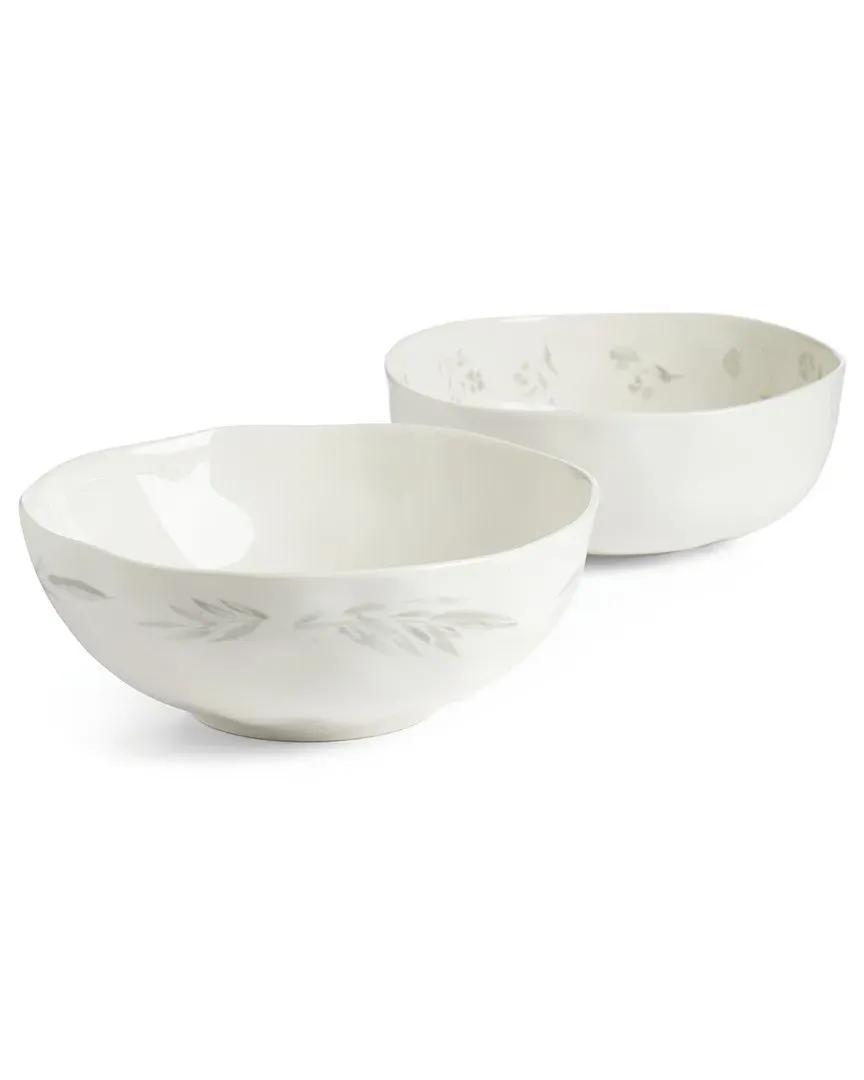 Lenox Oyster Bay 2pc Nesting Serving Bowls - White, Porcelain