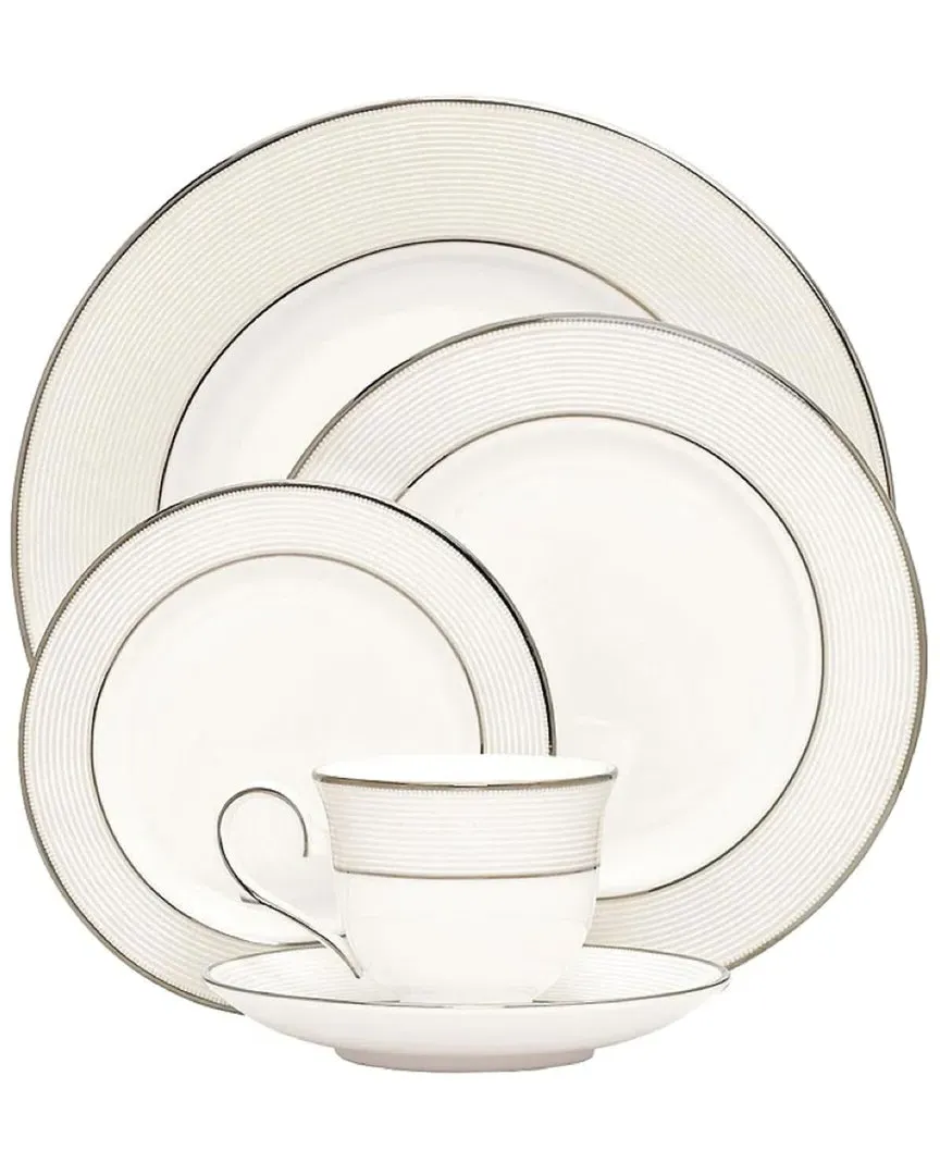 Opal Innocence Stripe 5-Piece Place Setting - White, Bone China