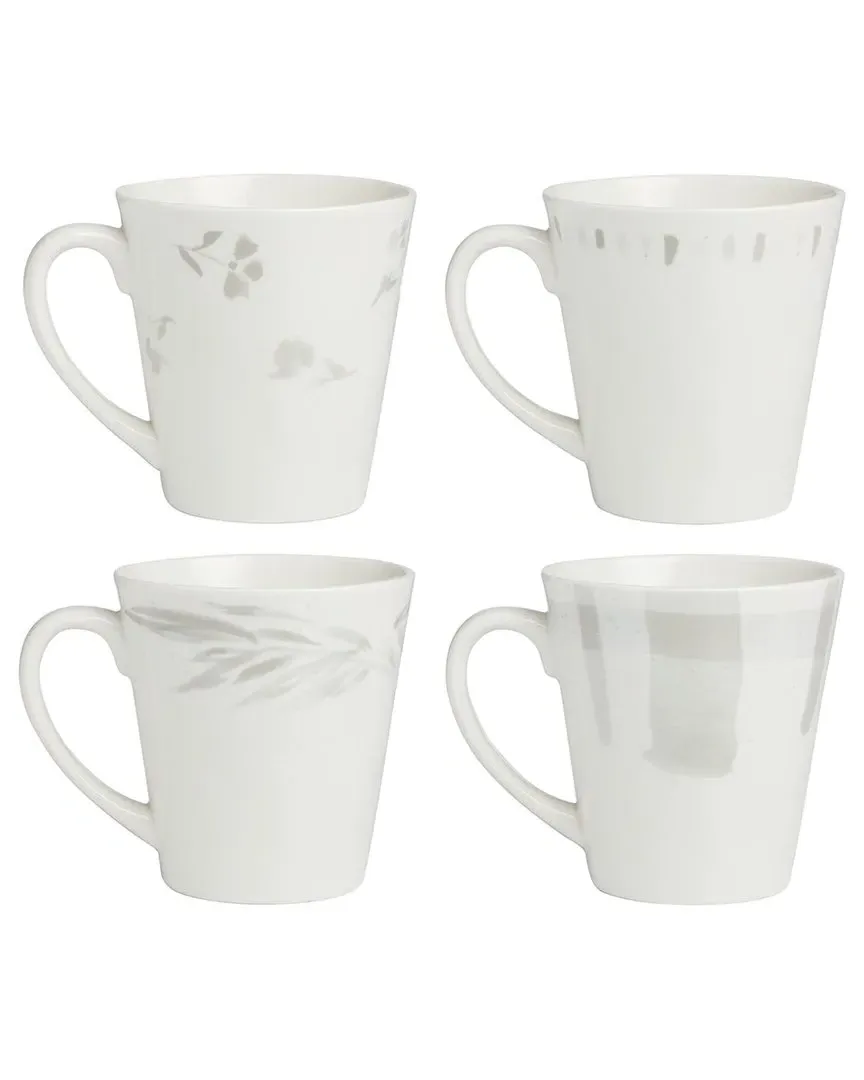 Oyster Bay Set of 4 Mugs - White, Porcelain image