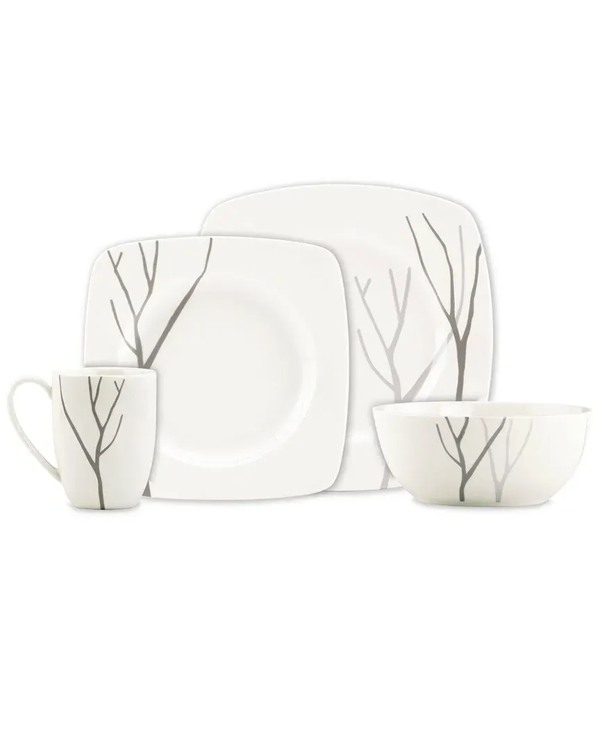 Park City Square 4 PC Dinnerware Set - White, Porcelain image