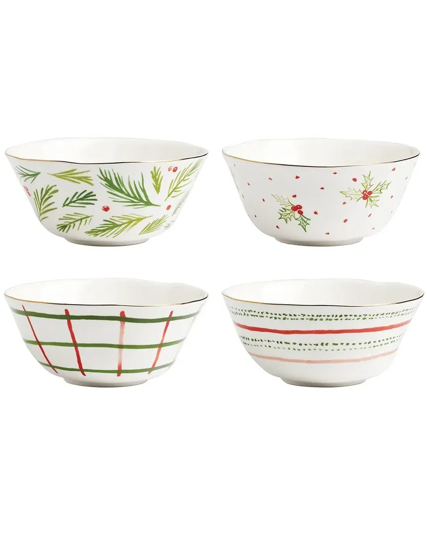 Set of 4 Bayberry All-Purpose Bowls - Red, Porcelain image