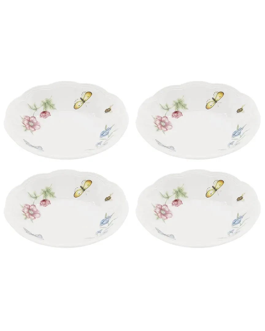 Set of 4 Butterfly Meadow Fruit Bowls - White, Porcelain