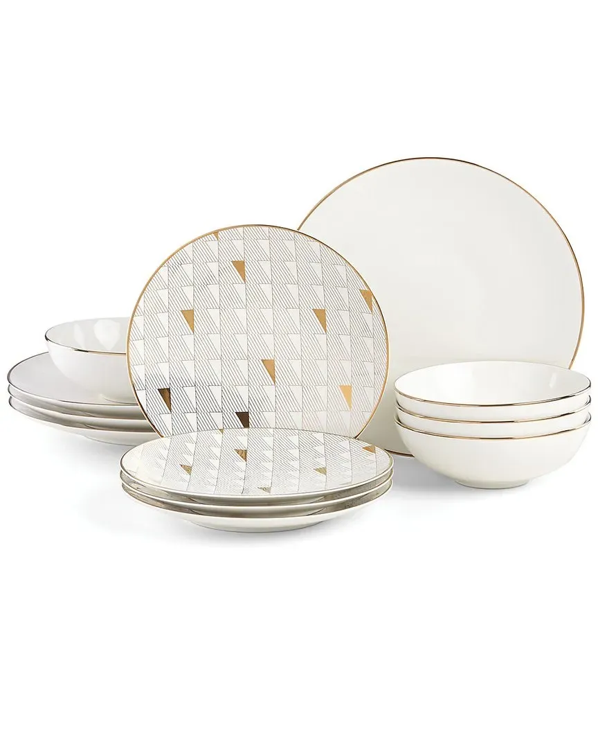 Trianna 12-Piece Dinnerware Set - White, Porcelain image