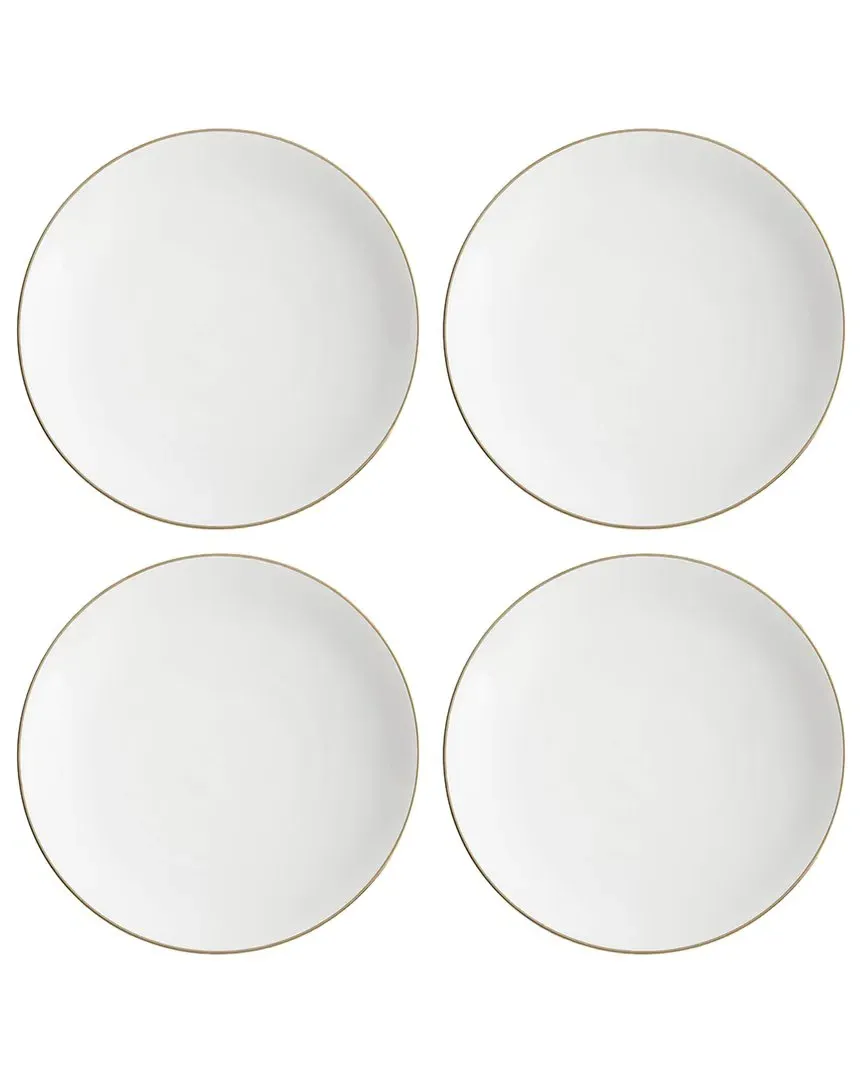 Trianna Set of 4 Coupe Dinner Plates - White, Porcelain