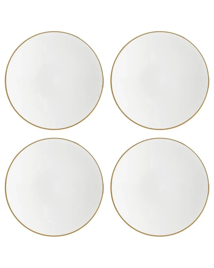 Trianna Set of 4 Coupe Salad Plates - White, Porcelain