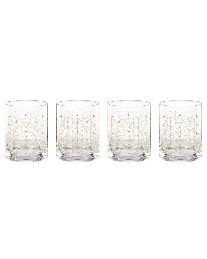 Tuscany Classics Set of 4 Double Old Fashioned Glasses - Gold