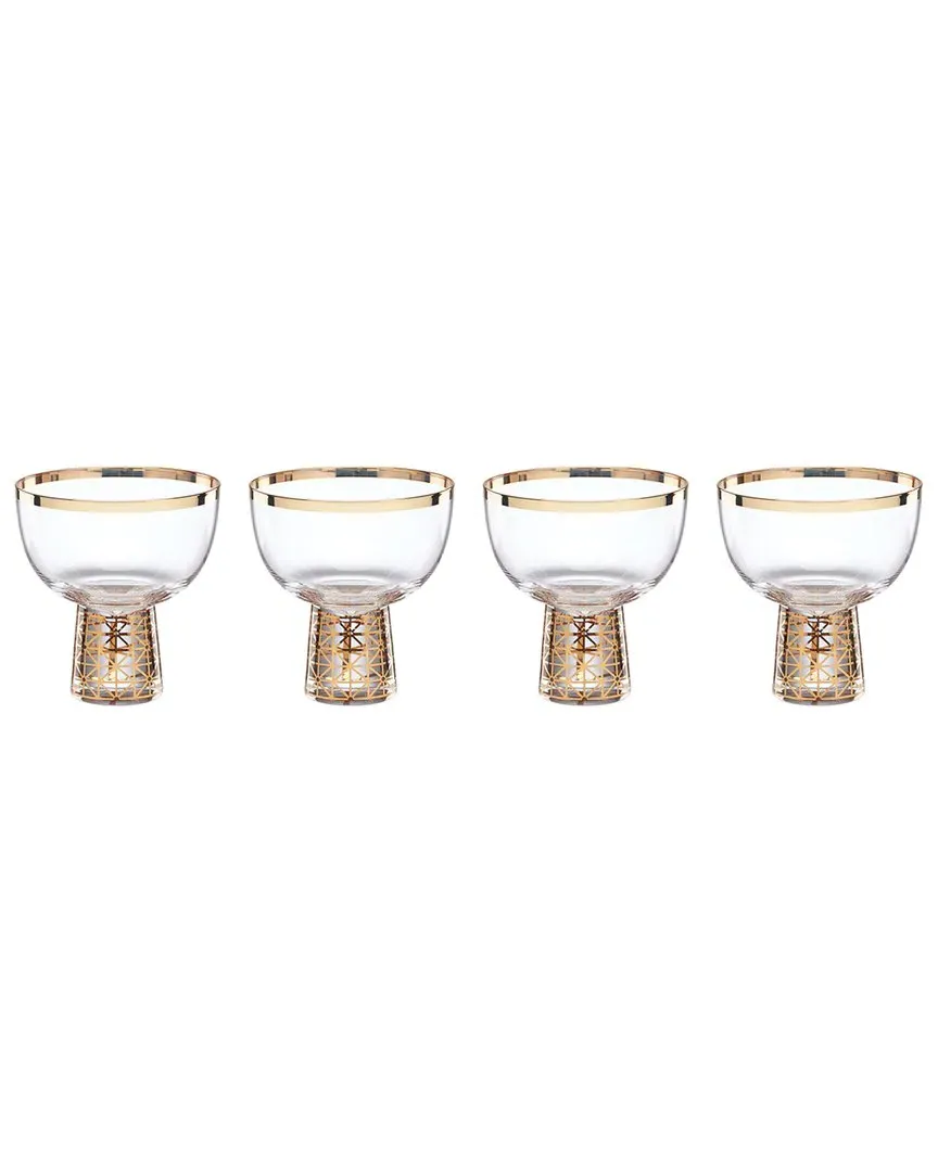 Tuscany Classics Set of 4 Frost Coupes - Gold