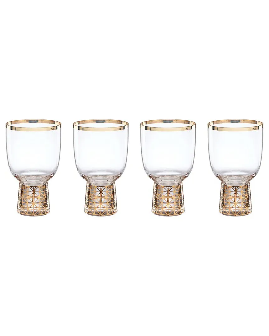 Tuscany Classics Set of 4 Frost Wine Glasses - Clear, Gold