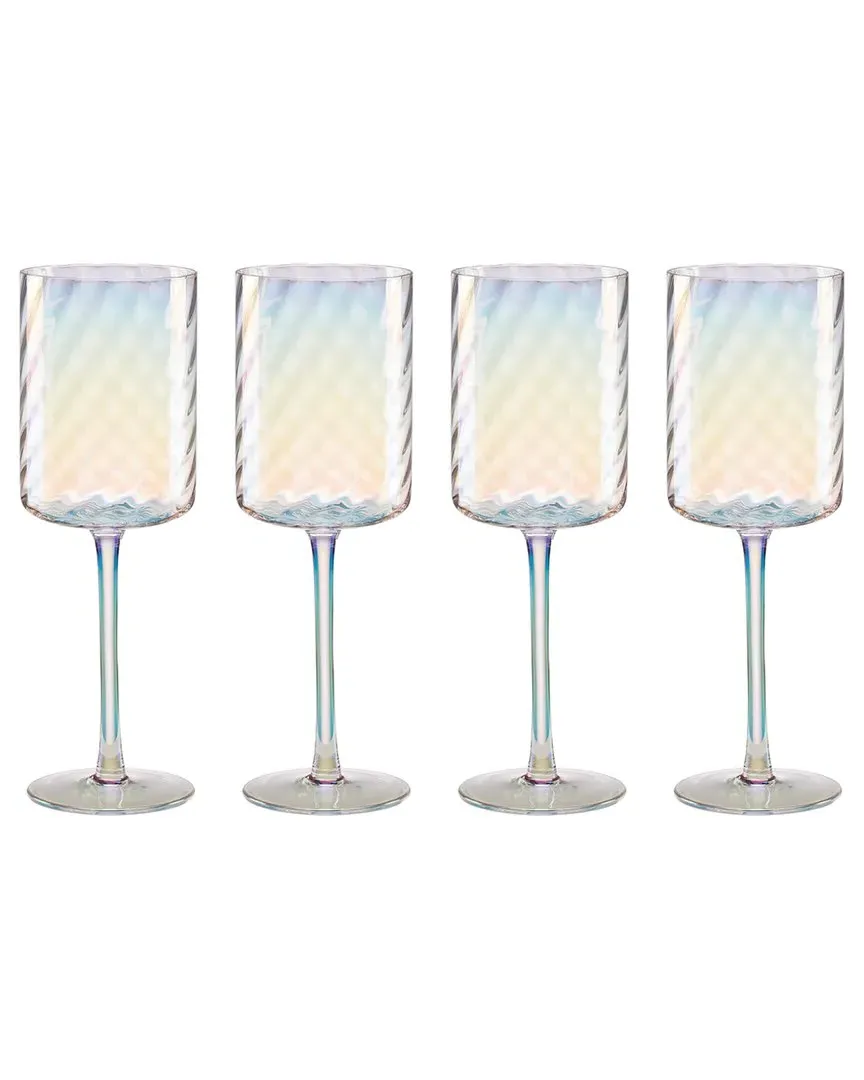 Tuscany Classics Set of 4 Iridescent White Wine Glasses
