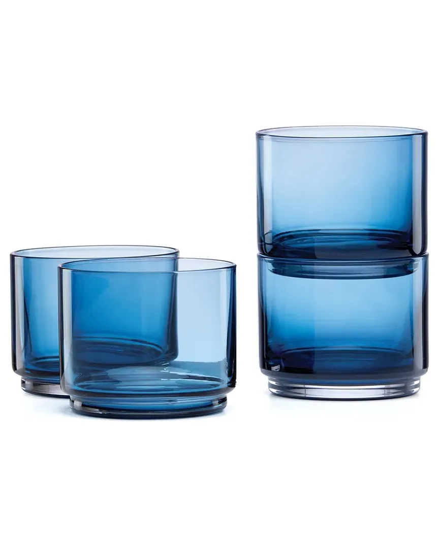 Tuscany Classics Set of 4 Stackable Short Glasses - Blue image