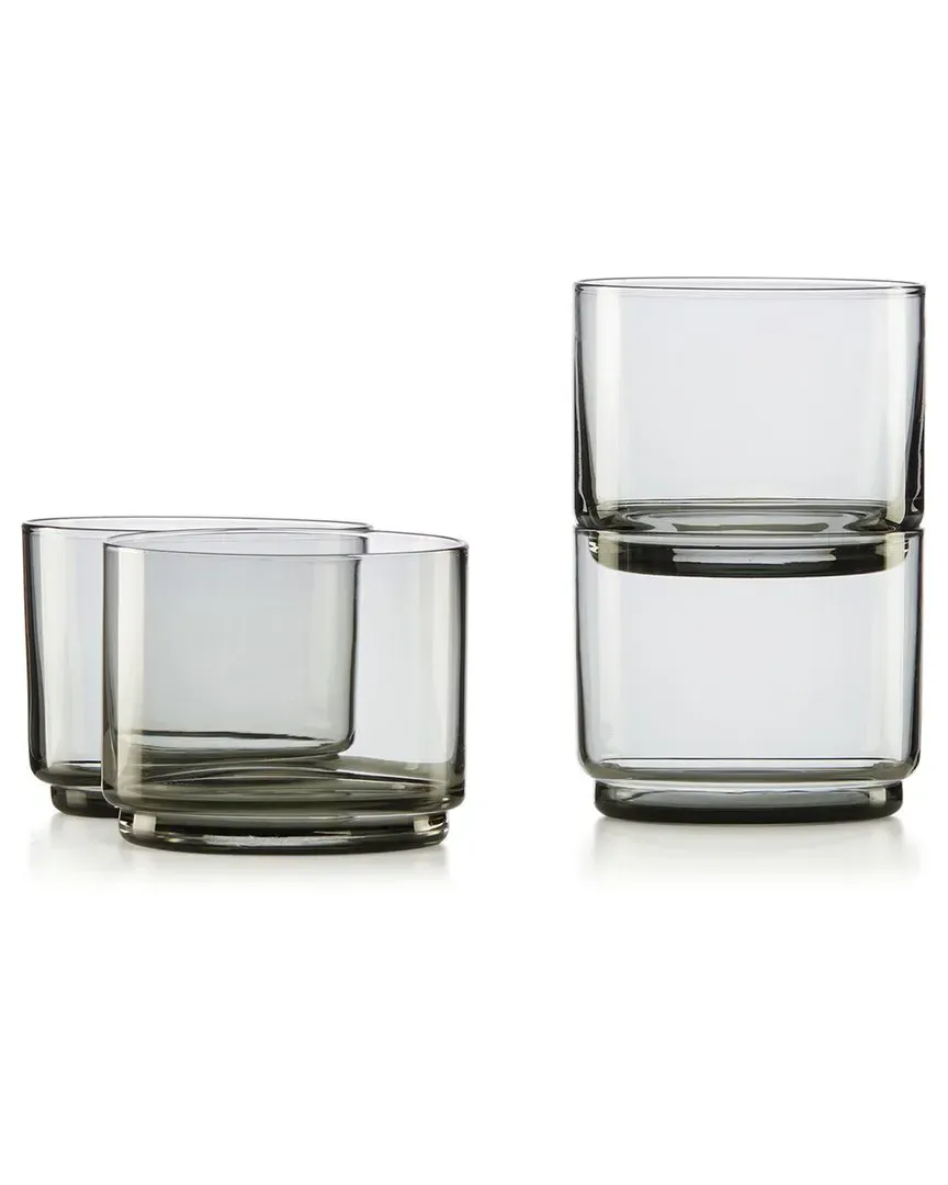 Tuscany Classics Set of 4 Stackable Short Glasses - Smoke