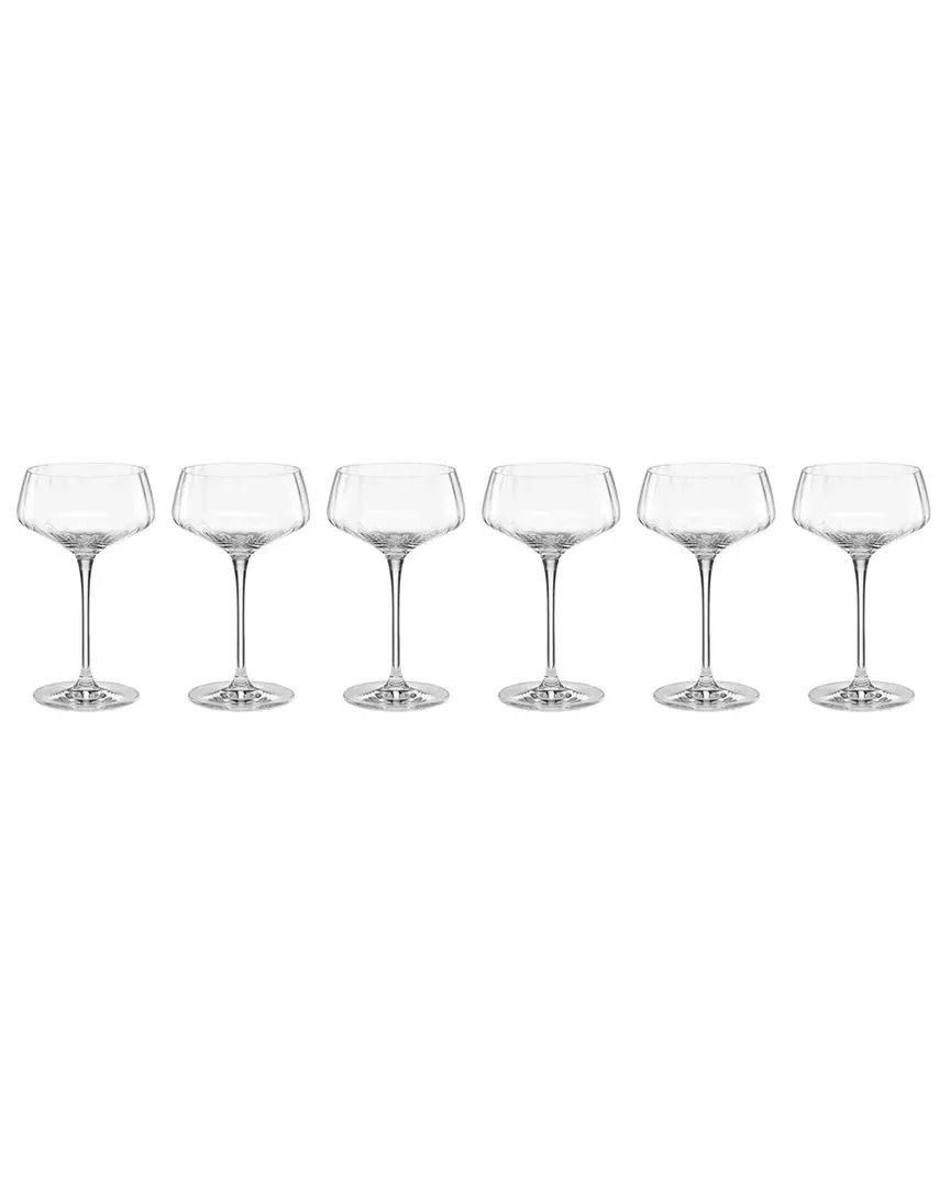 Tuscany Classics Set of 6 Angled Optic Coupes - Clear