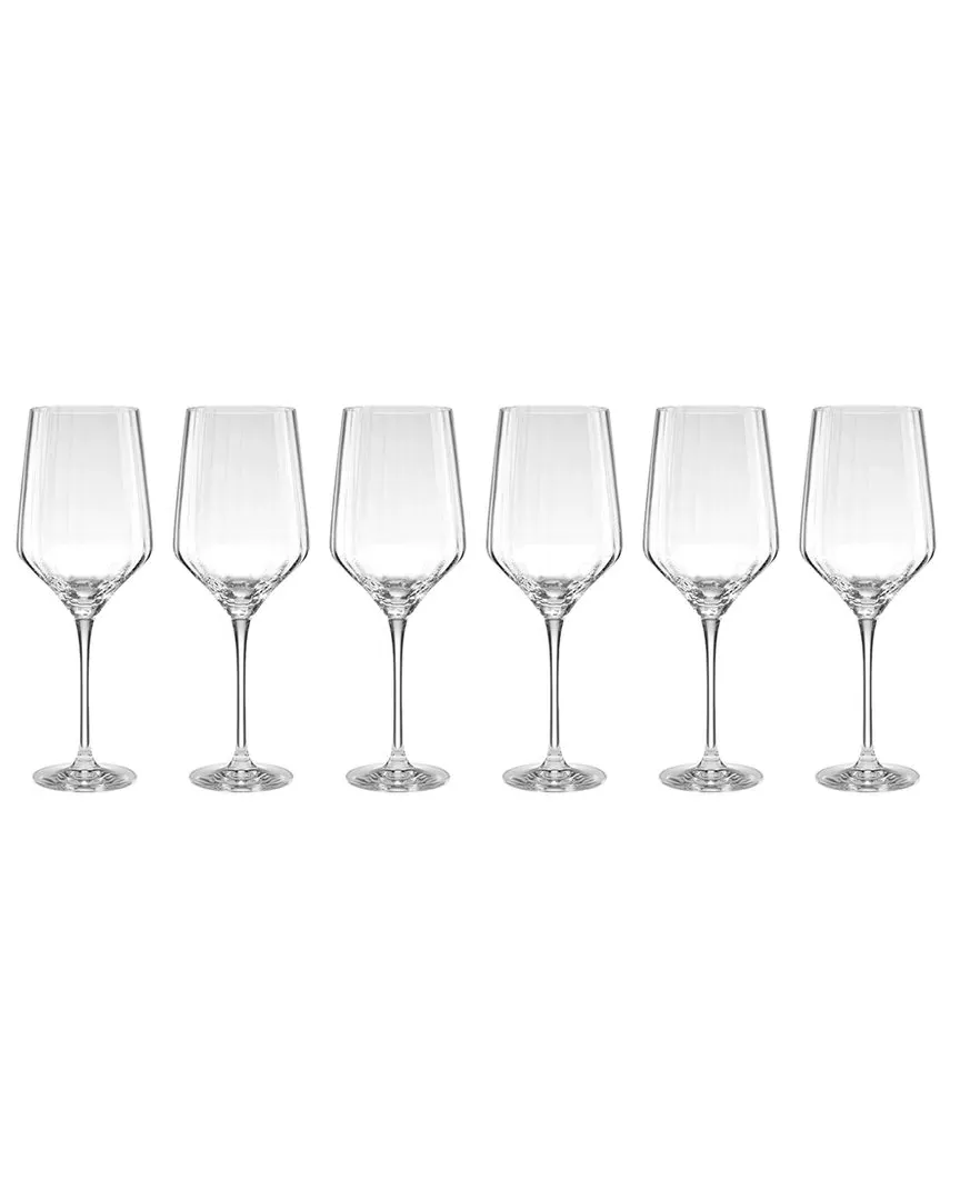 Tuscany Classics Set of 6 Angled Optic Wine Glasses - Clear