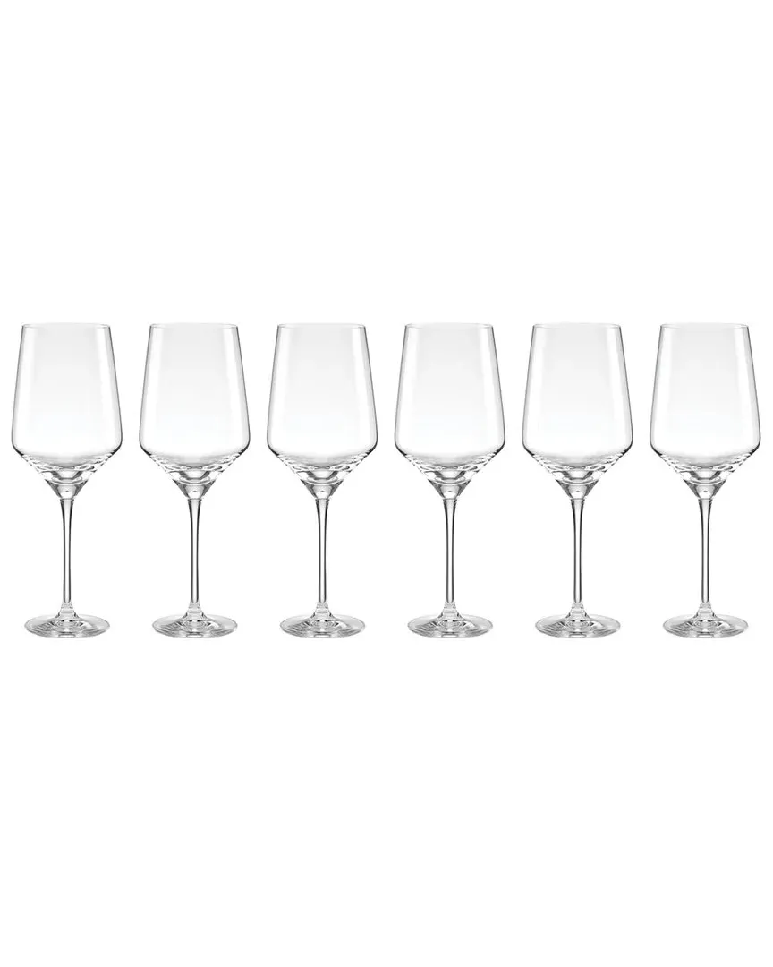 Tuscany Classics Set of 6 Angled Wine Glasses - Clear