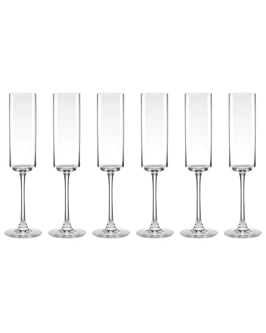 Tuscany Classics Set of 6 Straight Flute Glasses - Clear
