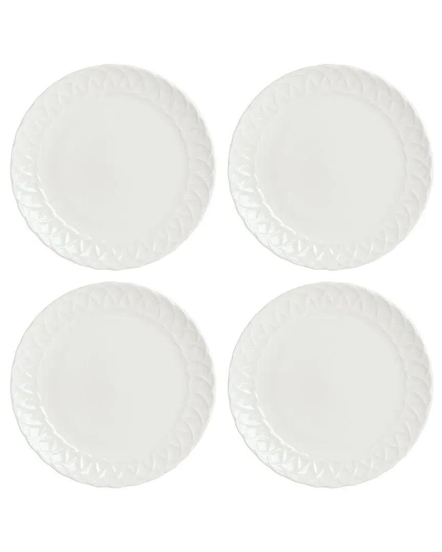 Wicker Creek Set of 4 Accent Plates - White, Bone China