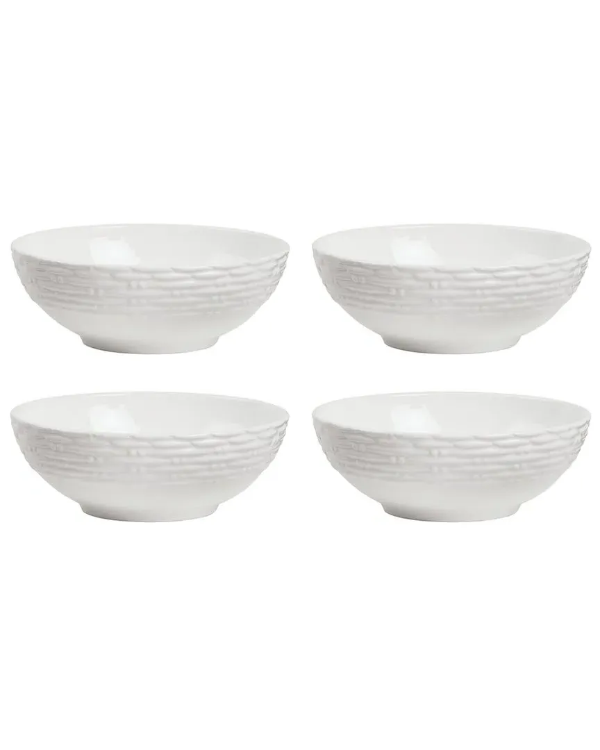 Wicker Creek Set of 4 All-Purpose Bowls - White, Bone China