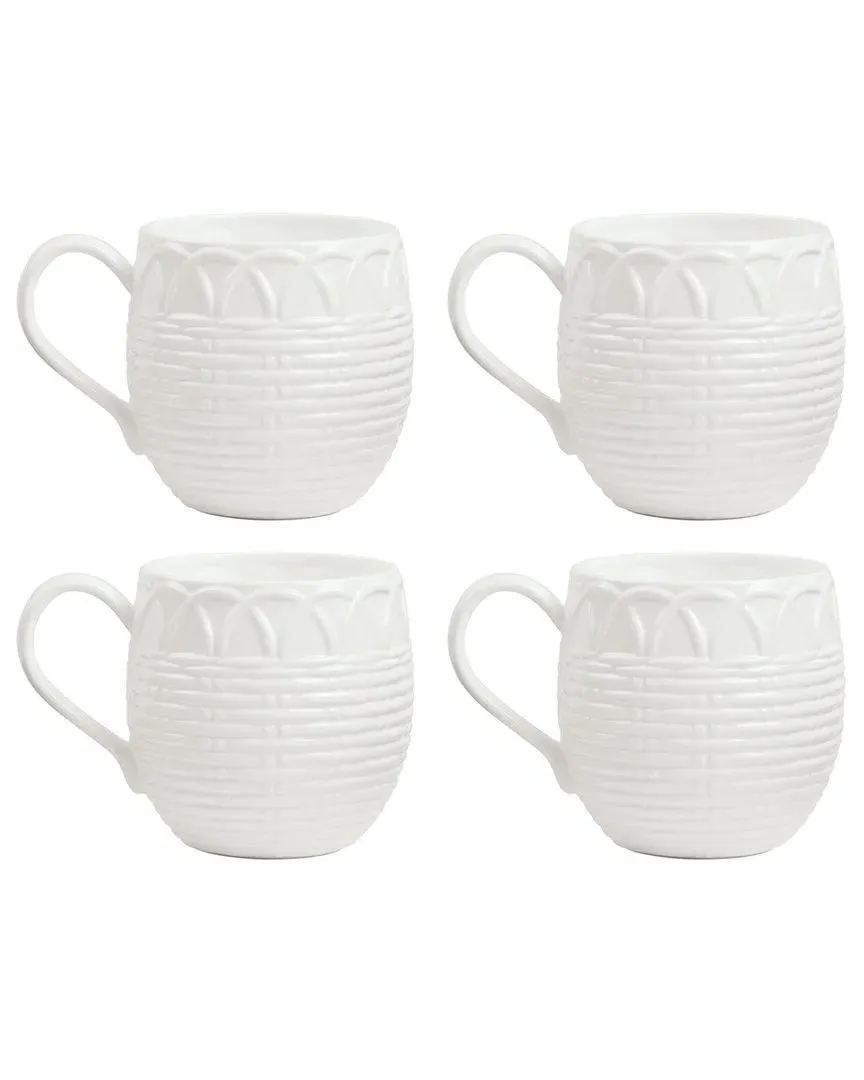 Wicker Creek Set of 4 Mugs - White, Bone China image