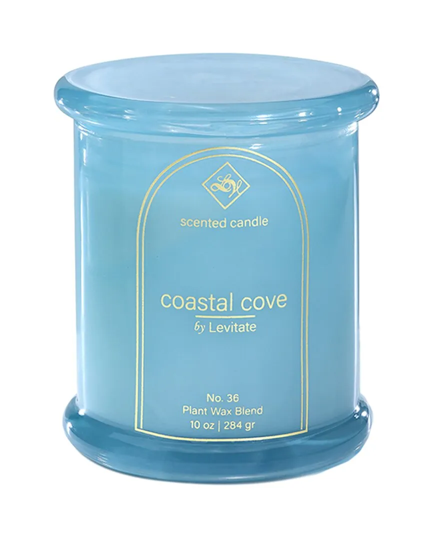 Island Essence 10oz Candle - Coastal Cove, Blue Glass image